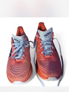 Hoka Women’s Coral Orange Lace-Up Running Shoe